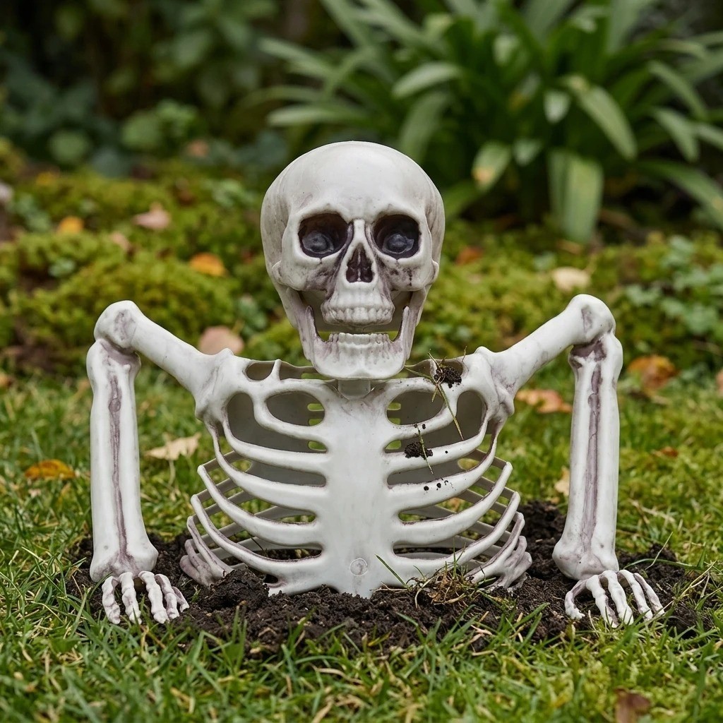 Halloween Realistic Skeleton Decoration Movable Joints Outdoor Yard Party
