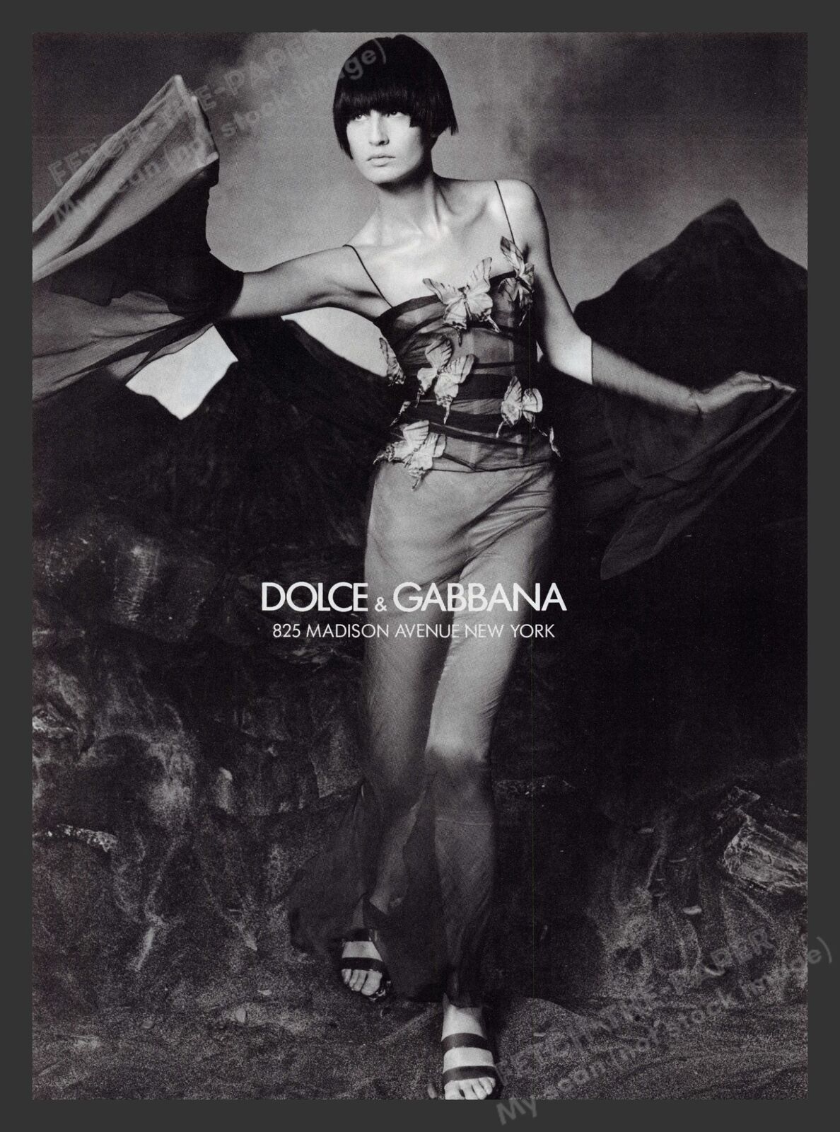 Dolce & Gabbana 1990s Print Advertisement Ad 1998 Clothing Black & White
