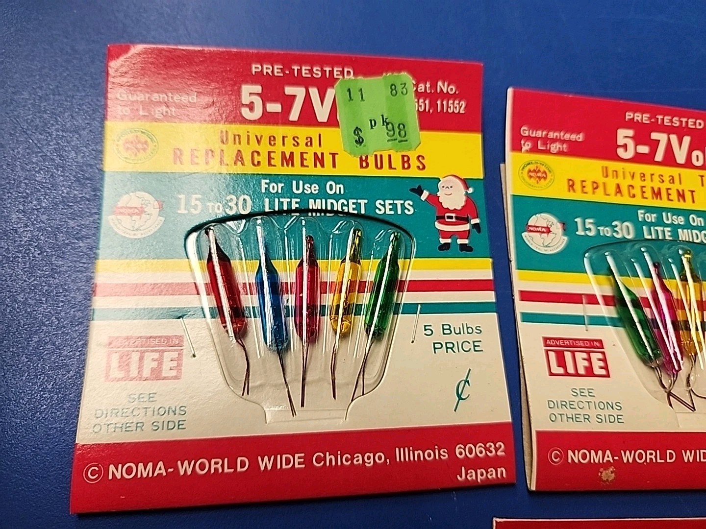 Vintage 5- 7 Volt, and 3.5 Volt Christmas Mini String Lights And Box