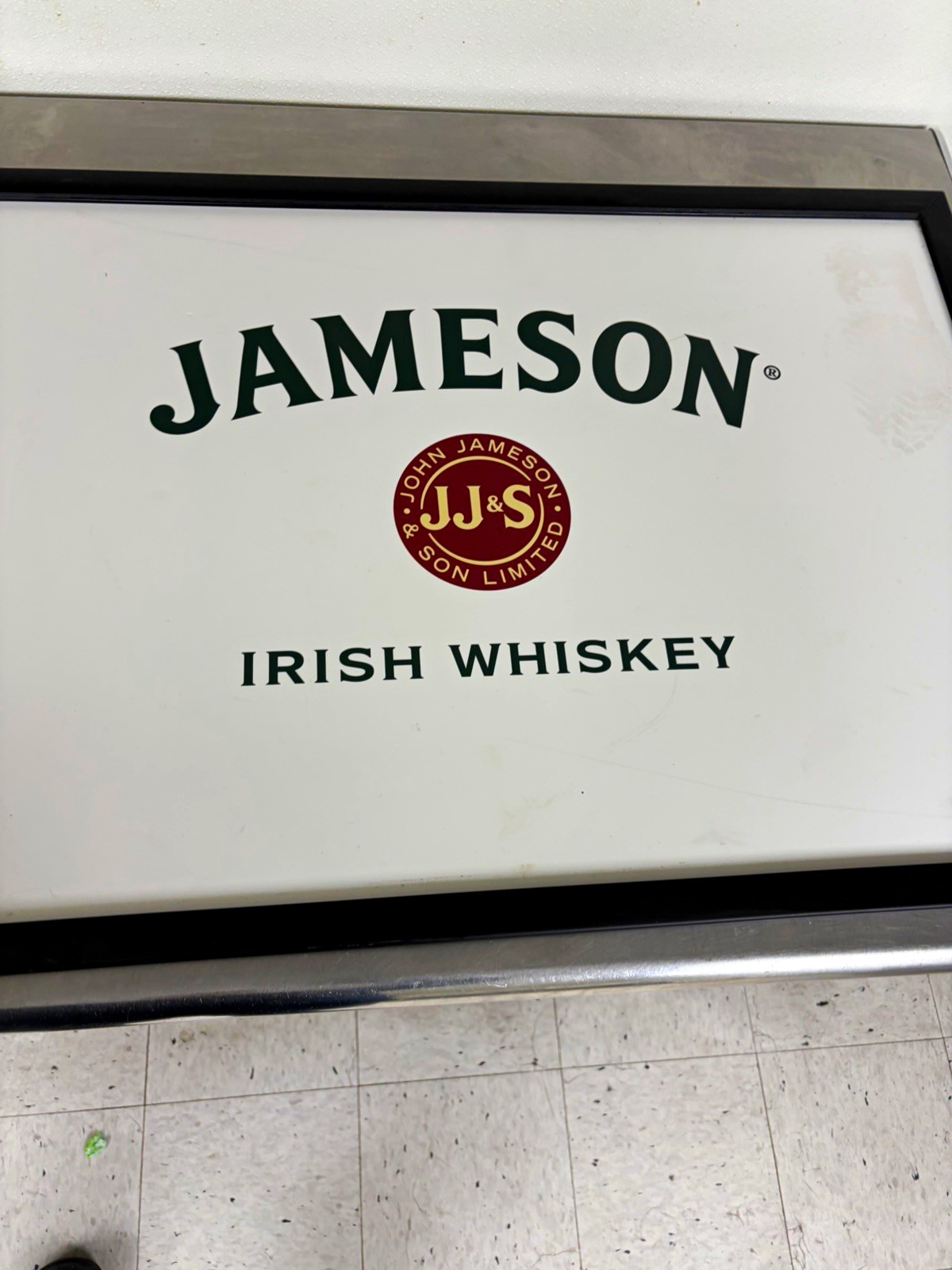 Jameson Irish Whisky Distillery Advertising Sign White Green Red Gold Black Jameson Irish Whisky Distillery Advertising Sign White Green Red Gold Black