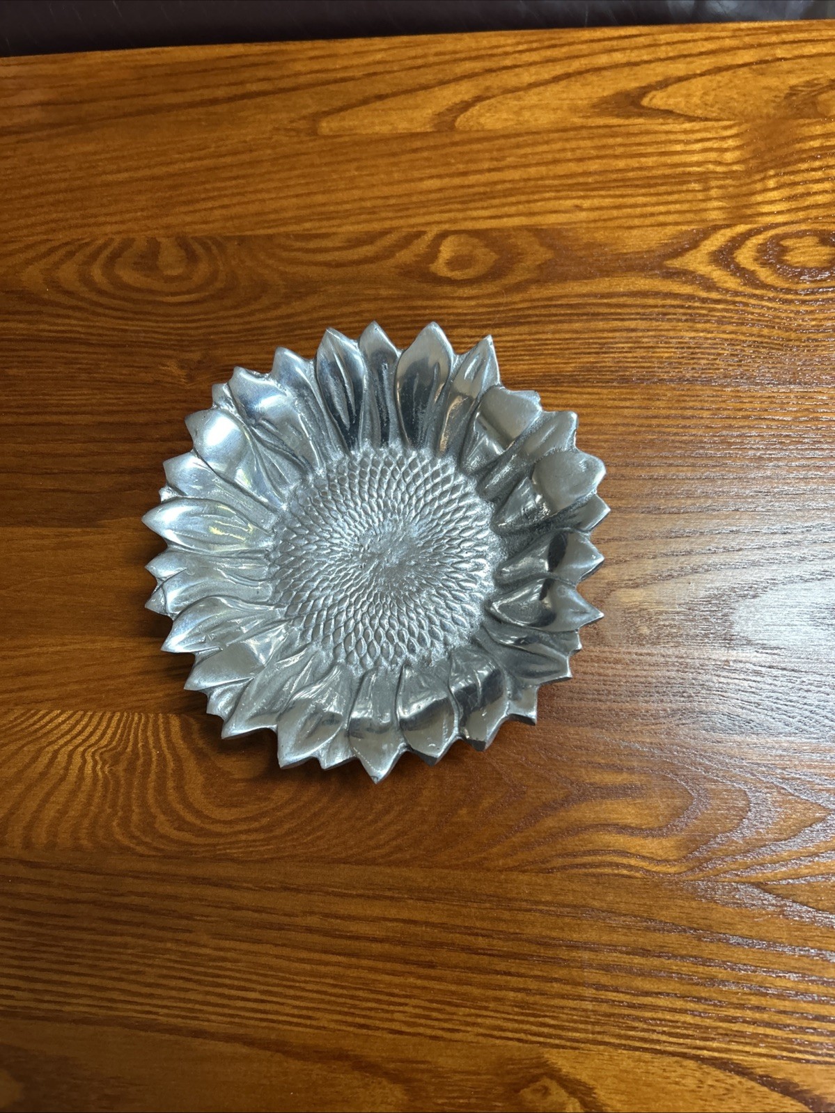 Beautiful PELTRINA Pewter Sunflower Bowl 5 3/4” Trinket Coin Ring Dish