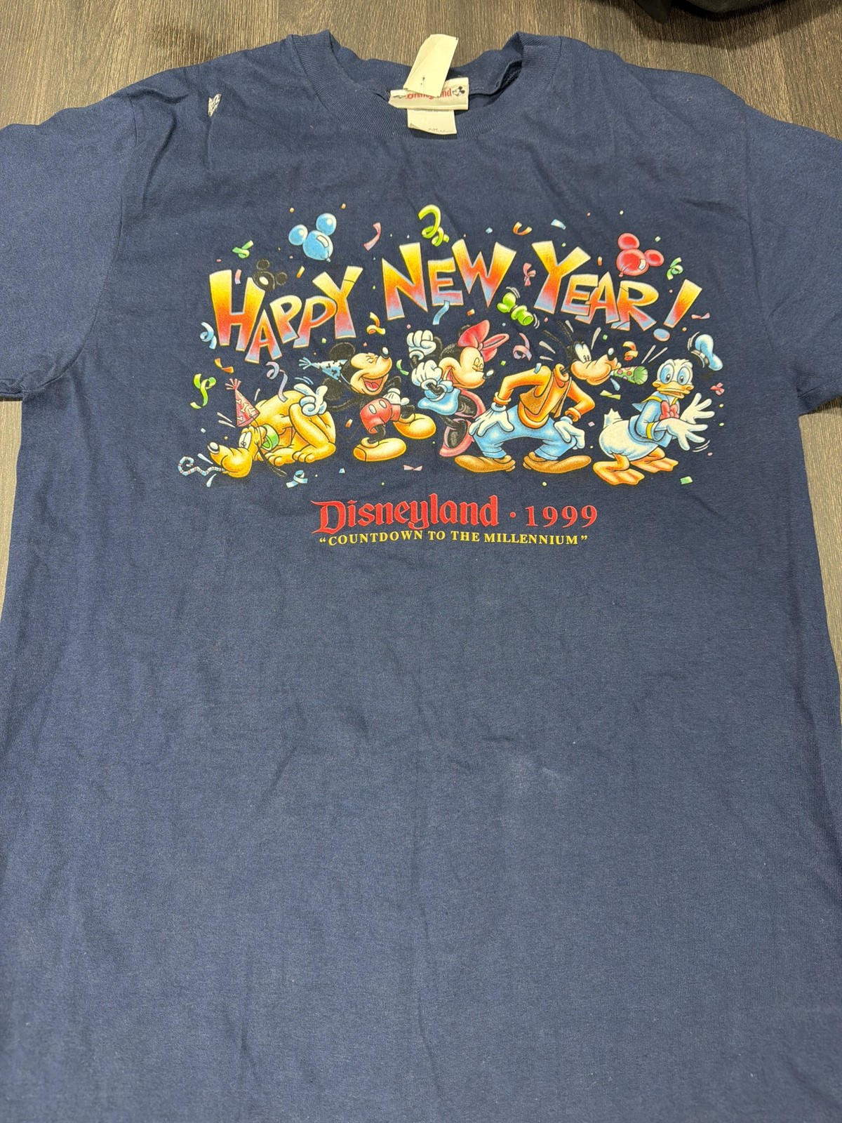 Vintage 1999 Disneyland Happy New Year Countdown to Millennium T-Shirt S/M NWT