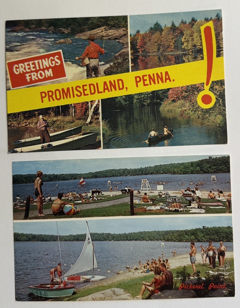 Vintage Post Cards (2) Promisedland Pocono Mountains Pennsylvania Pickeral Point