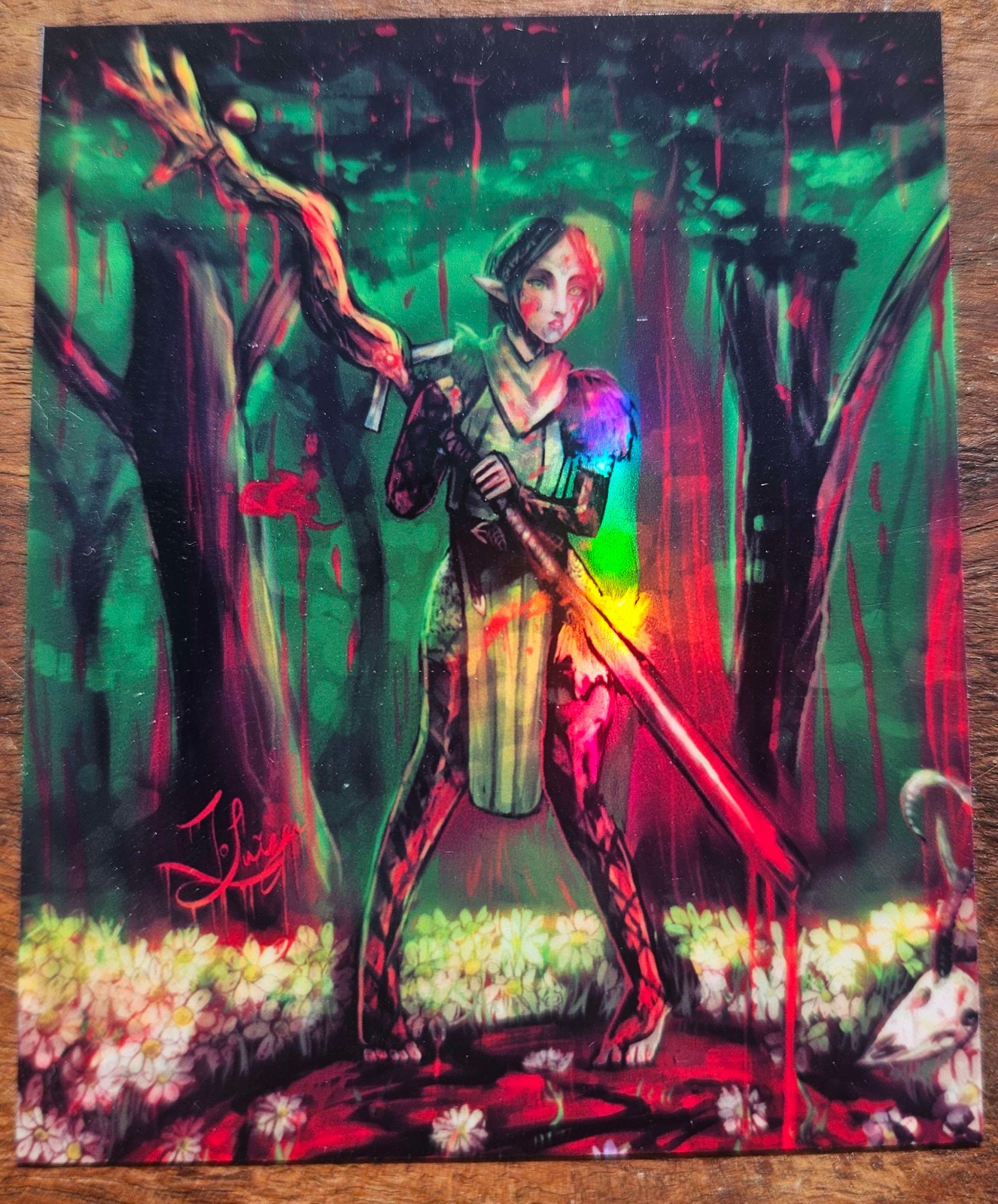 DA2 Bloody Merrill Handmade Holographic Vinyl STICKER Original by Jo Luizen