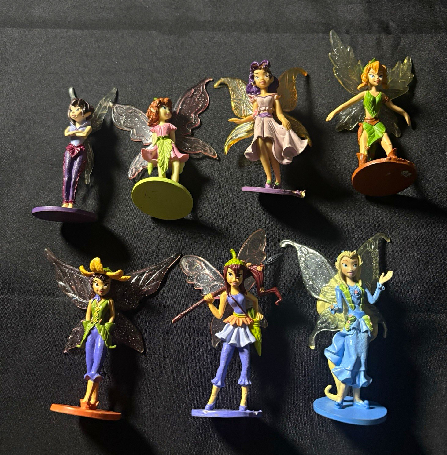 Disney Store Fairies Pixie Hollow Figurine Playset Lot of 7 Tinker Bell Friends