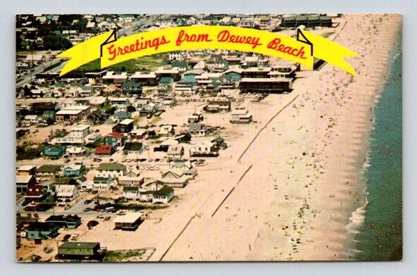 Aerial View Dewey Beach Delaware Greetings From - Pre Zip & Barcode Postcard