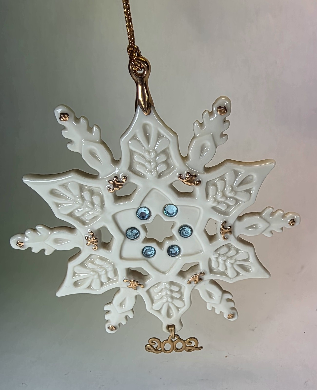 Vintage 2002 Lenox China Snowflake Gemstone Ornament 