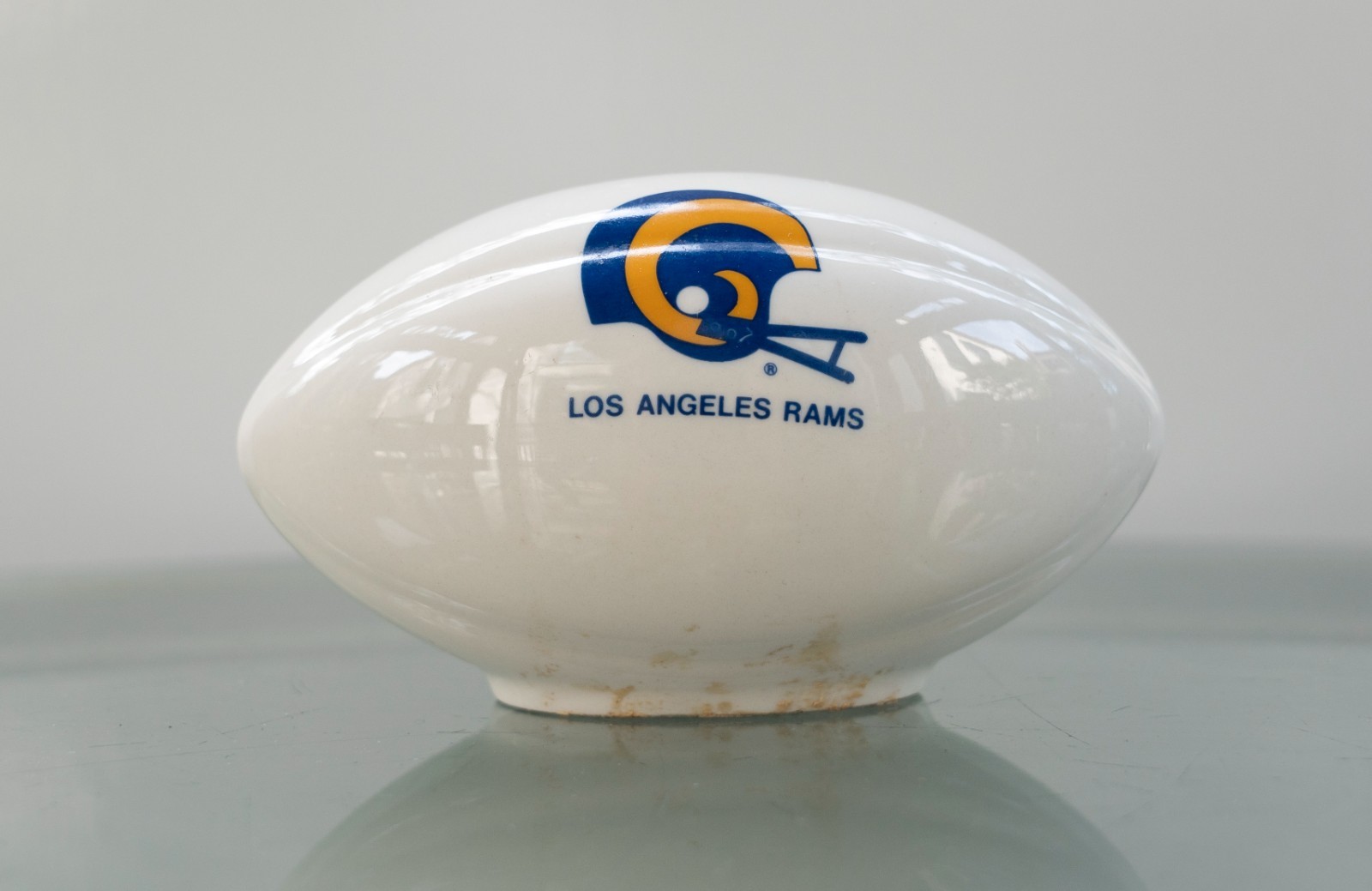 Vintage 1970’s Los Angeles Rams Football Ceramic Piggy Bank USA