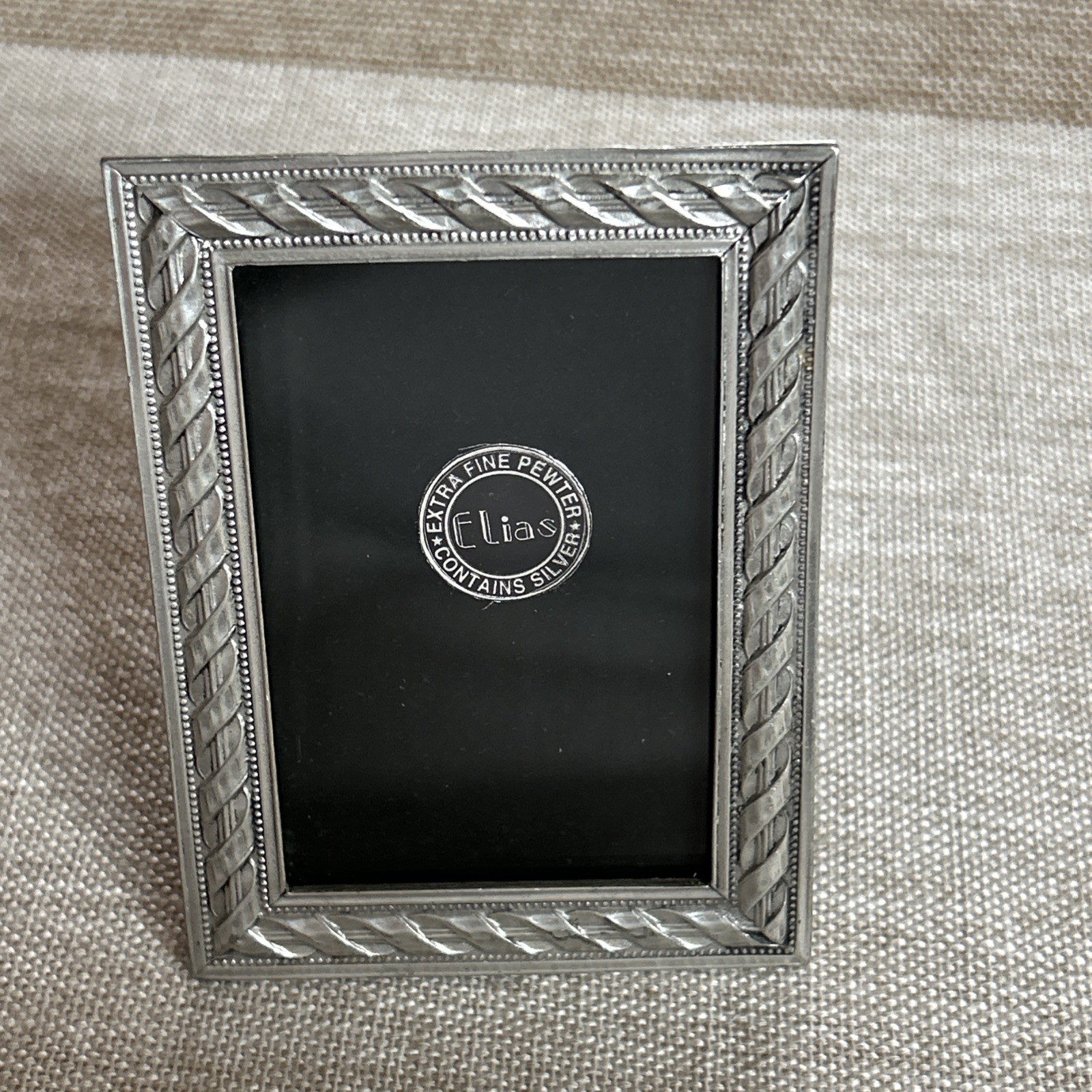 Elias Artmetal Picture Frame 2x3 Picture & 3x4 Frame Pewter Silver Easel 1992