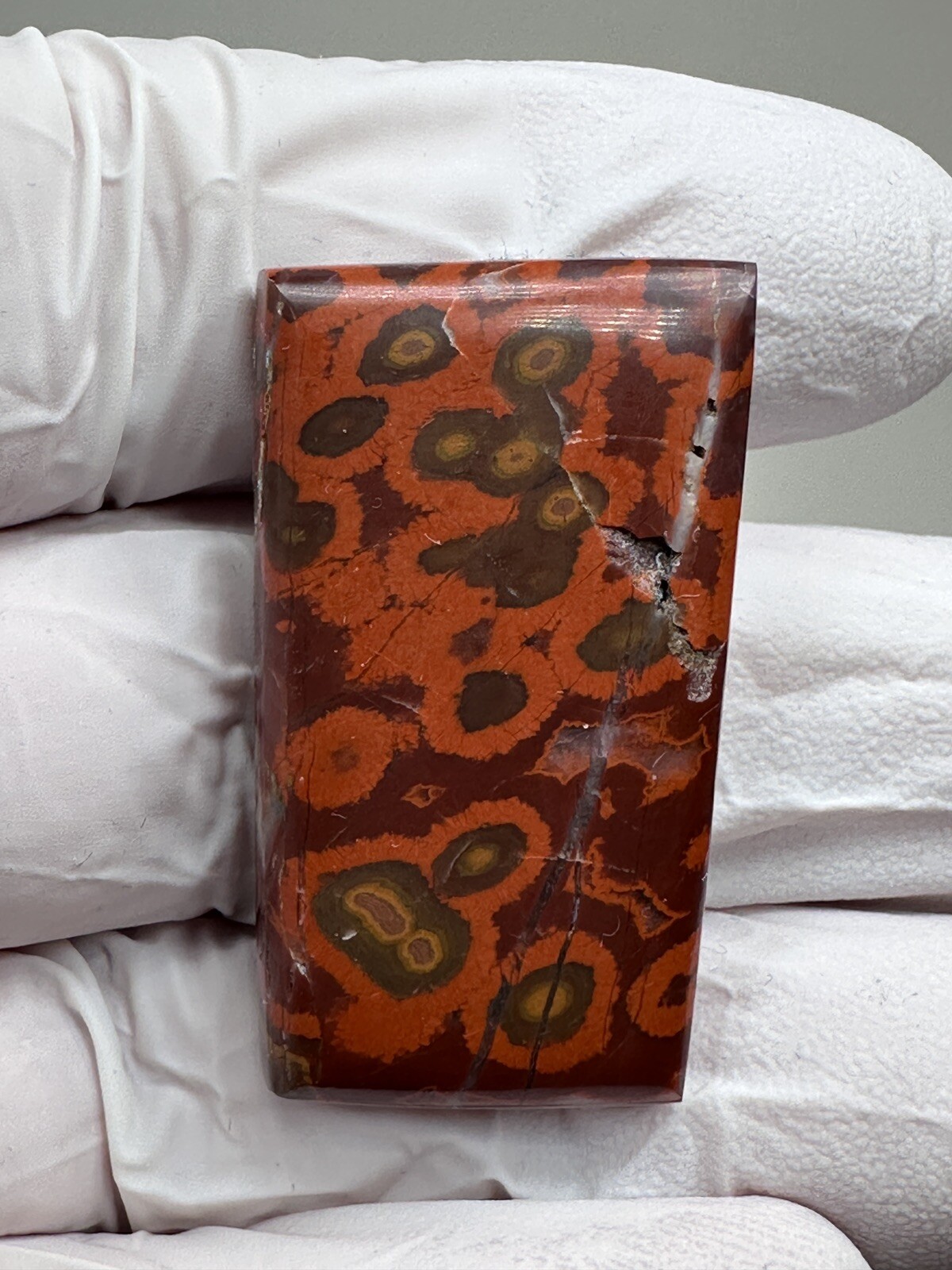 RARE ( 87 ct. ) Lions Den Poppy Jasper Designer Cabochon, Morgan Hill, Ca.