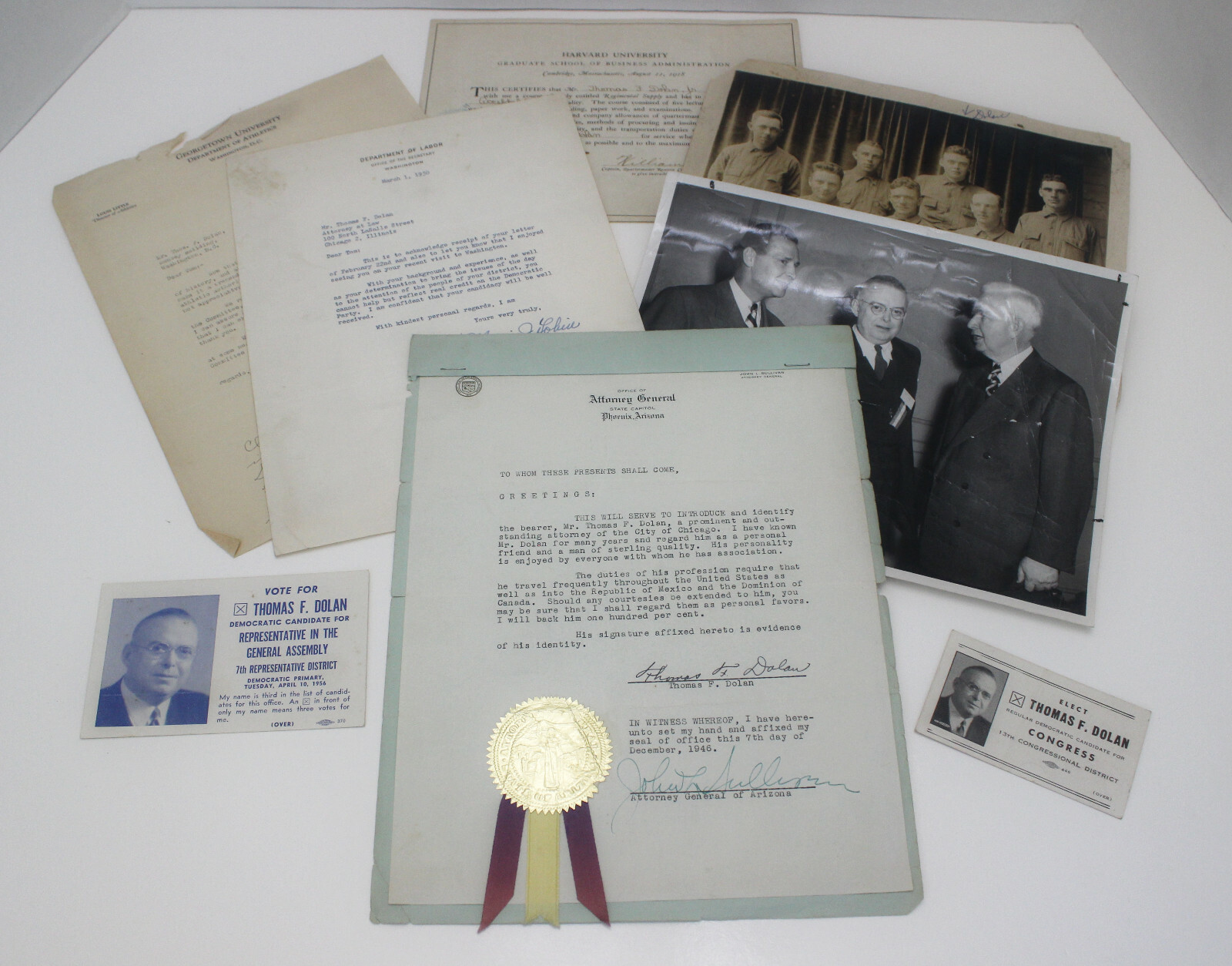 Thomas F Dolan Papers Photos, M Tobin M Kennelly L Little Georgetown Chicago WWI
