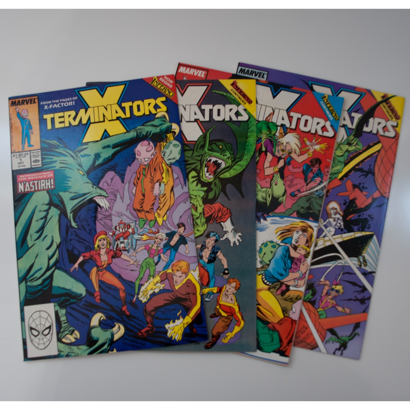 Lot of 4 X-Terminators Comic Books 1 2 3 4 Marvel 1988 1989 Inferno X-Factor Run