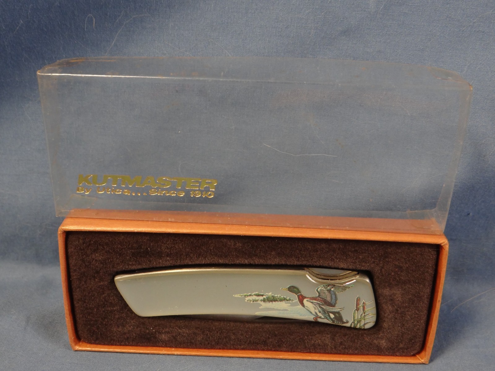 VINT KUTMASTER UTICA CUTLERY 440 LOCKBACK USA MAC TOOLS W DUCK GRIPS UNUSED MIB