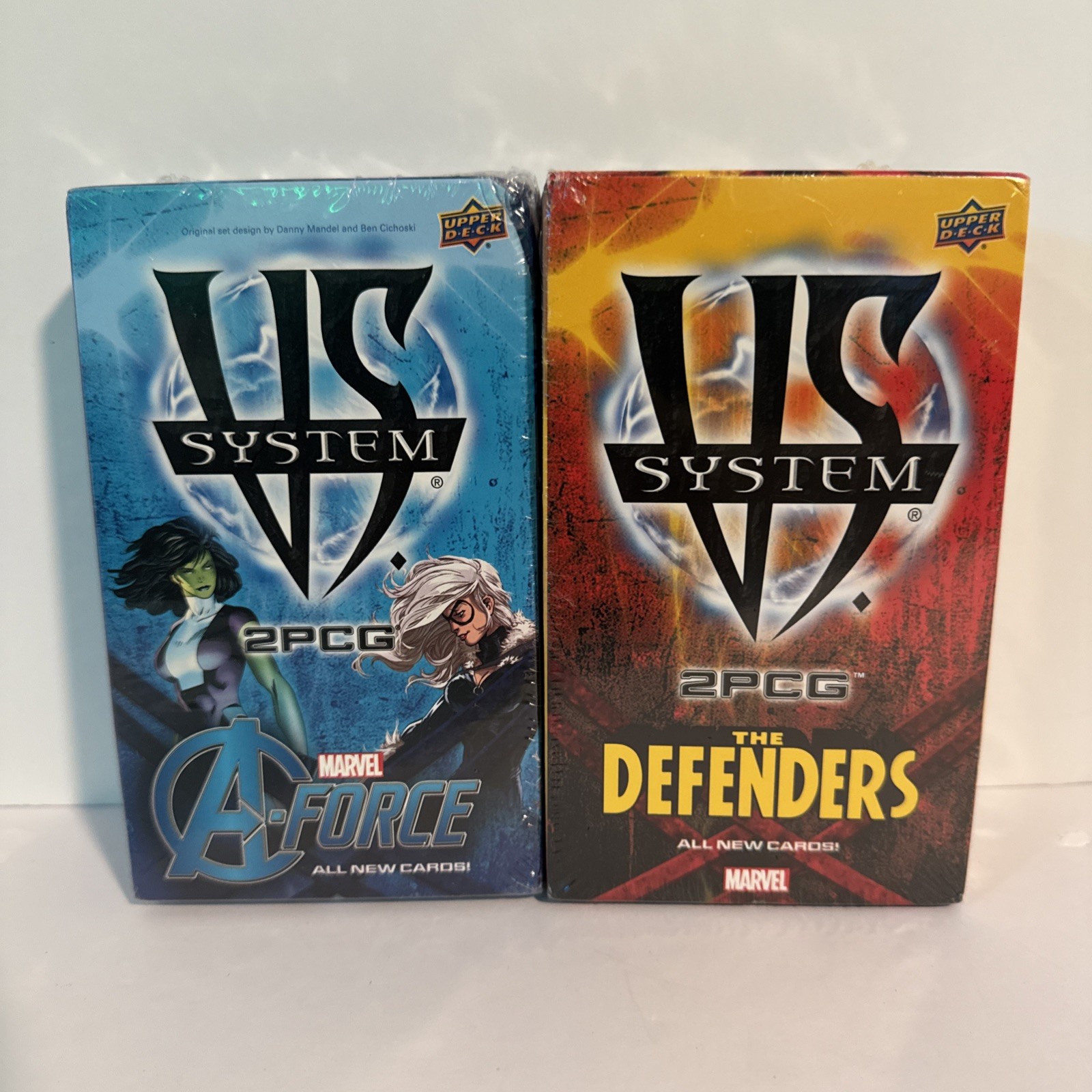 Lot Of 2 Vs System 2pcg Defenders A-force Sealed Boxes Marvel Upper deck Cards