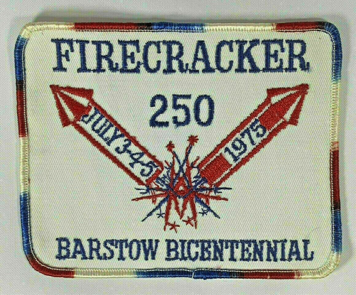 Vintage 1975 Firecracker 250 Barstow Bicentental Road Racing Embroidered Patch