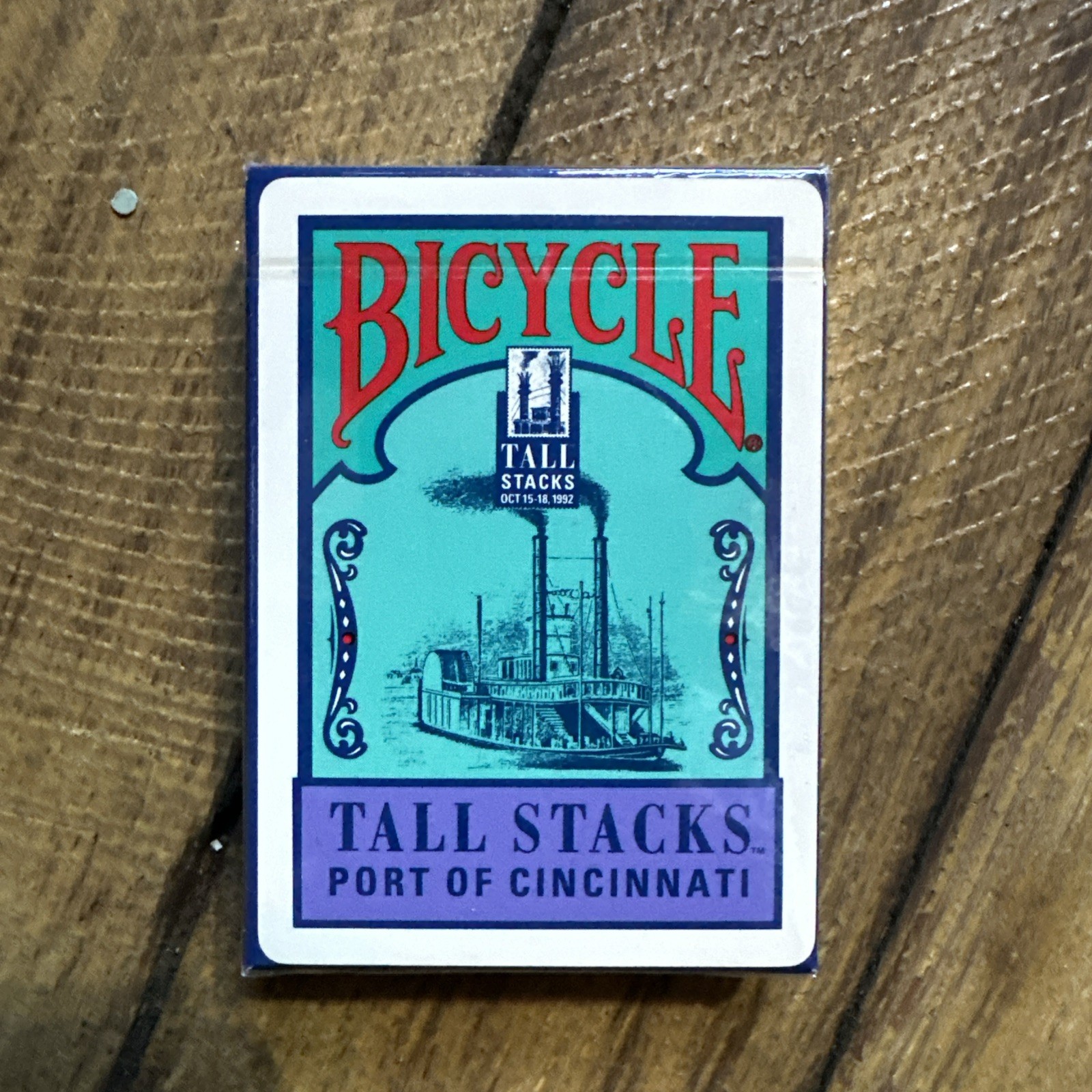 1992 Bicycle Tall Stacks Port of Cincinnati Playing Cards New Sealed river boat