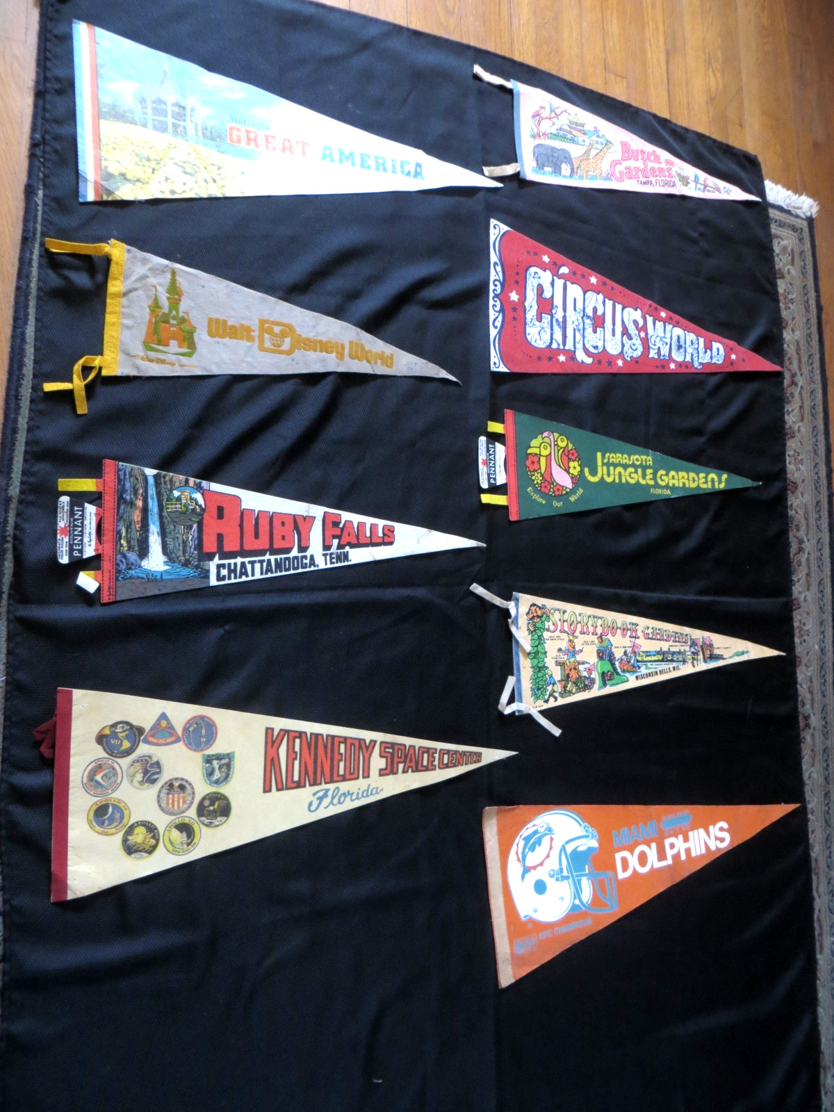 Lot of 9 Florida Souvenir Felt Pennant Flags Old Antique Disney Circus World OS Lot of 9 Florida Souvenir Felt Pennant Flags Old Antique Disney Circus World OS