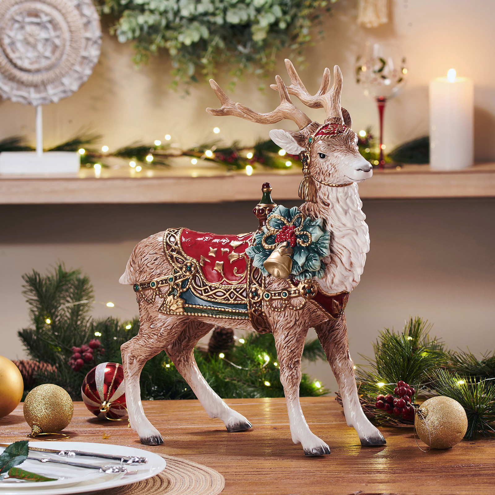 Fitz & Floyd Noel Holiday Grand Deer Figurine