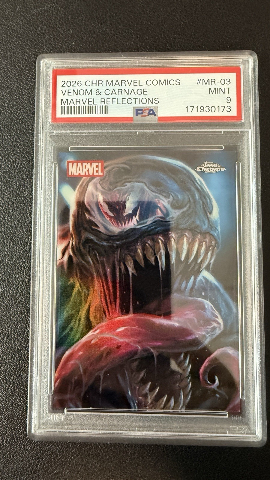 2026 Topps Chrome Marvel Reflections MR-03 Venom & Carnage RARE SSP PSA 9
