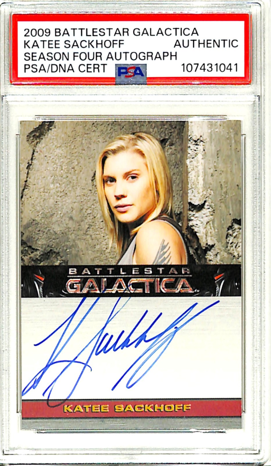 2009 Battlestar Galactica KATEE SACKHOFF Signed Card PSA/DNA Slabbed