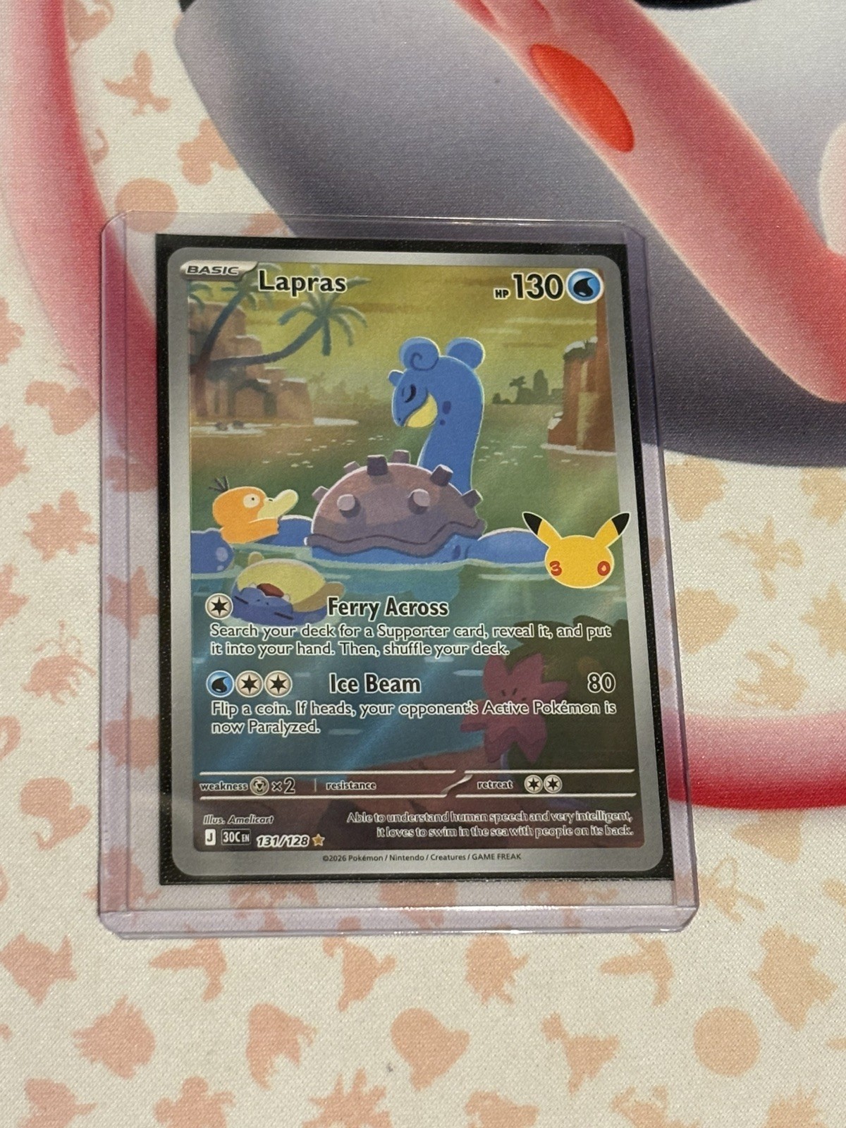 Pokemon Lapras 131/128 Illustration Rare 30th Celebration