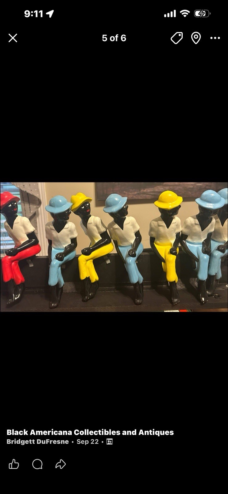 Vintage Folk Art Fisherman Shelf Sitters, Hand Painted Chalkware Fishing Figures