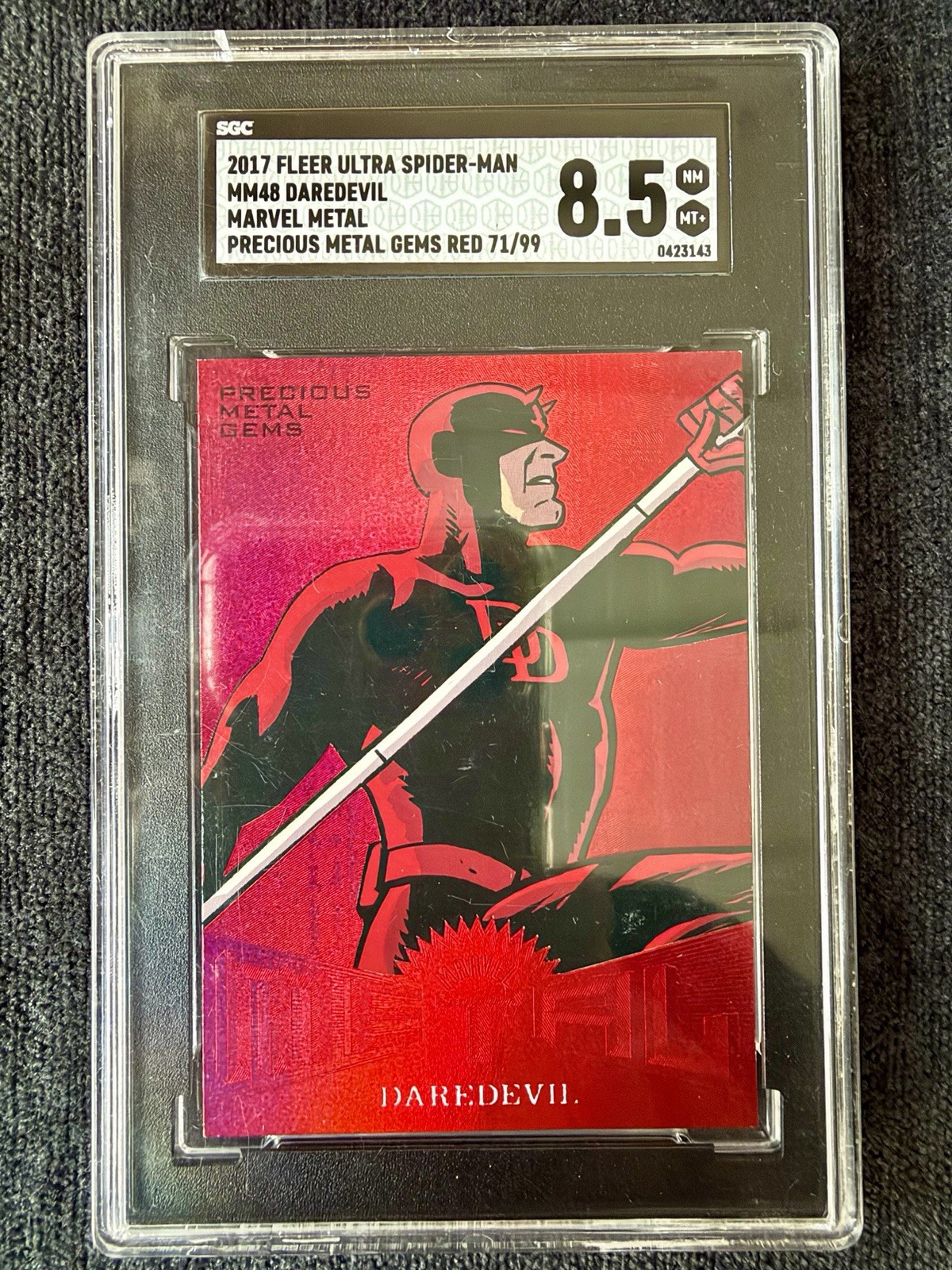 Daredevil - 2017 Fleer Ultra Marvel Spider-Man #Mm48 Precious Metal Gems Red /99