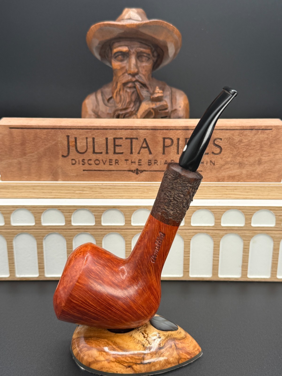 Armellini Unsmoked Large Bent Freehand Tobacco Pipe Handmade Italy