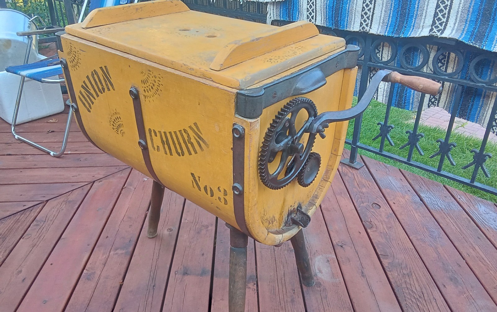 Union No. 3 Churn by Lafayette Wagon Co Antique Primitive