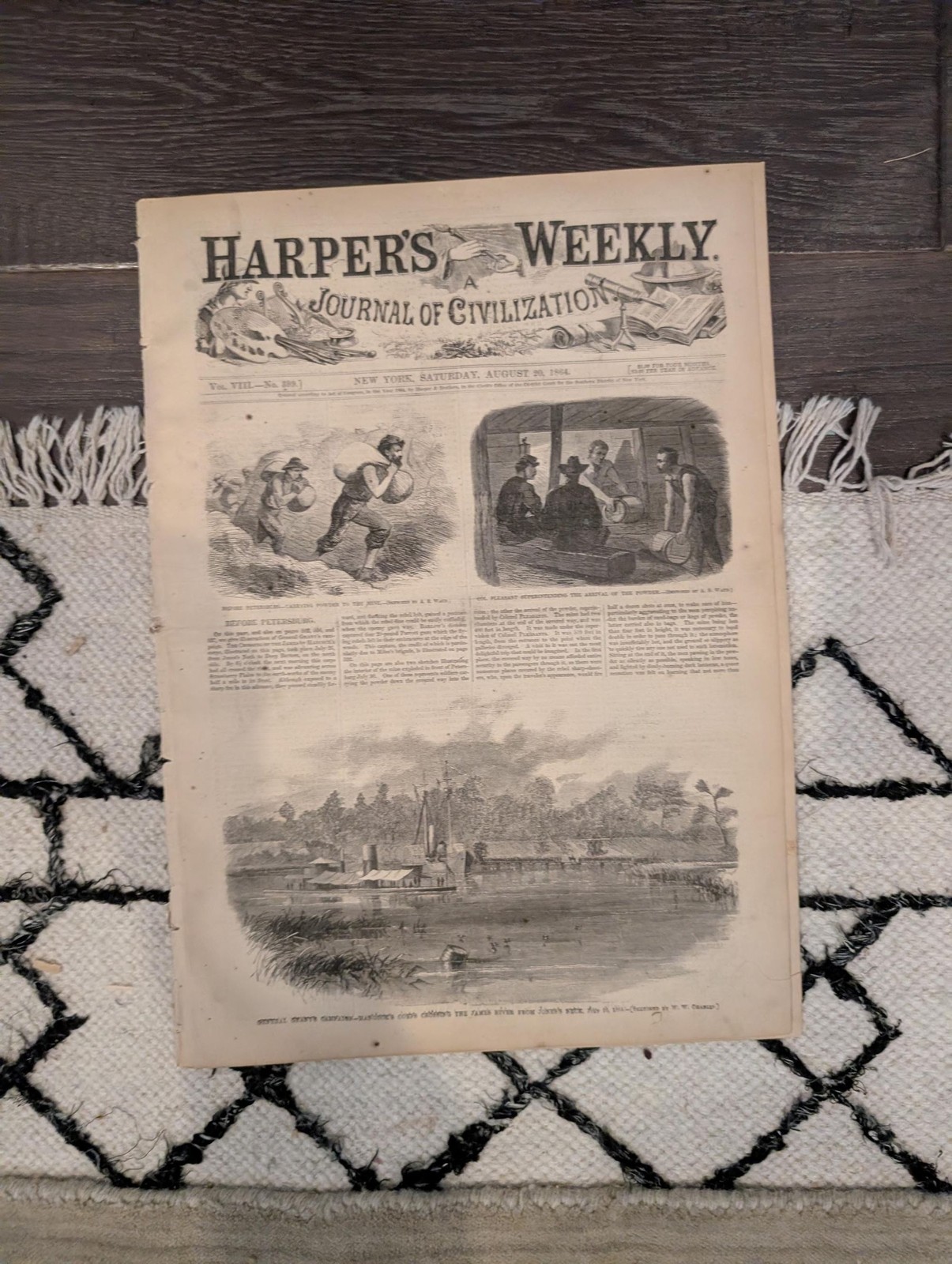 1864 Petersburg Mine Explosion Harpers Weekly August 20 Mobile Bay