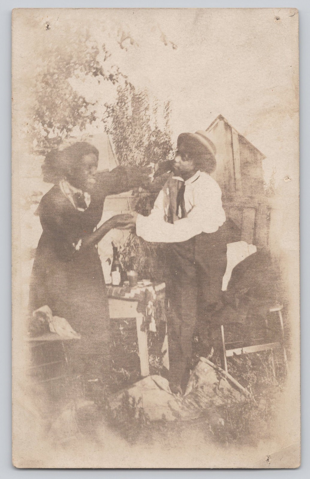 RPPC African American Kids Pauline Tebow & Ollie Goff c1910s Postcard