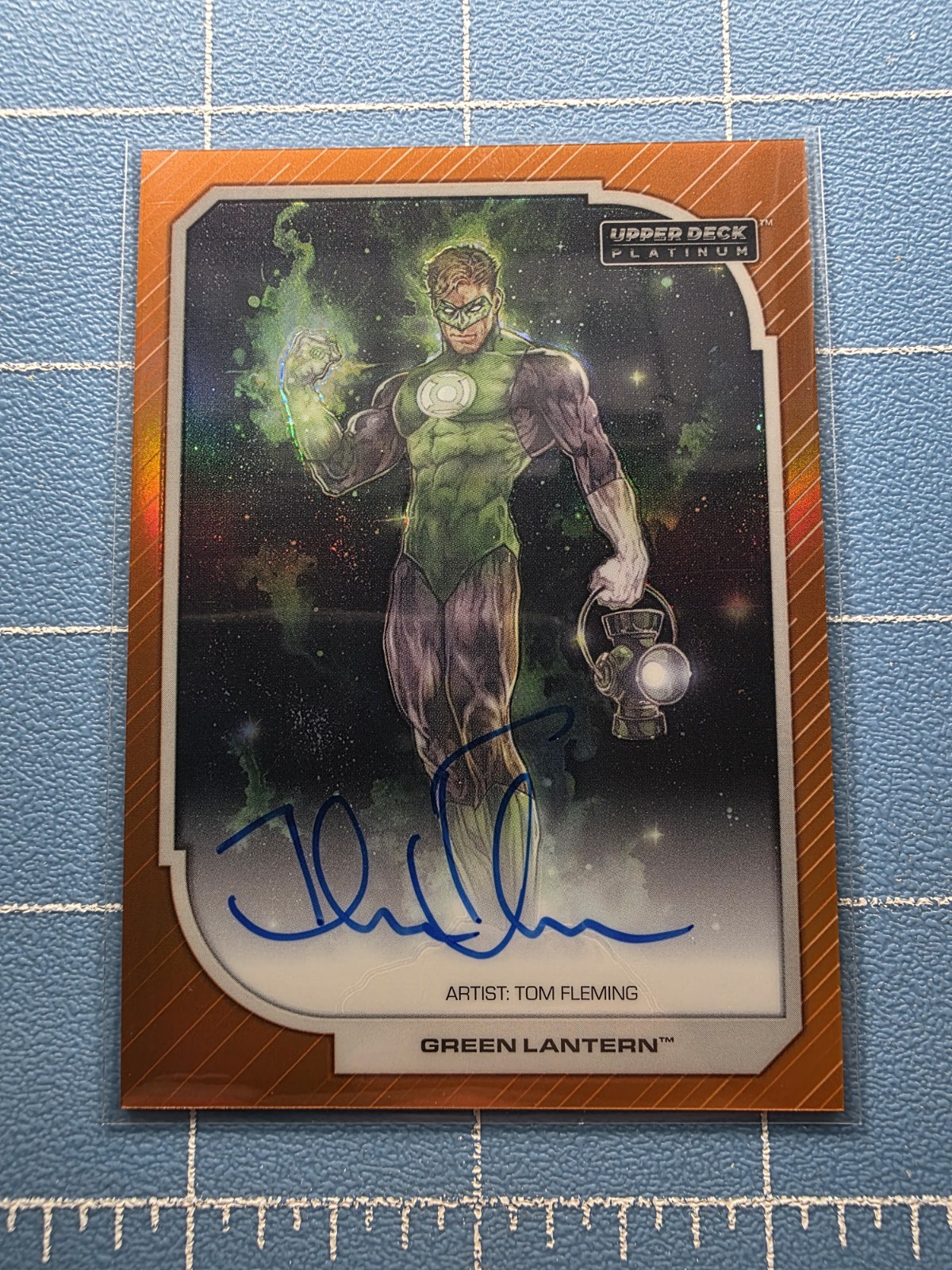 2026 Upper Deck DC Platinum - Green Lantern #42 Orange Rainbow Artist Auto 21/35