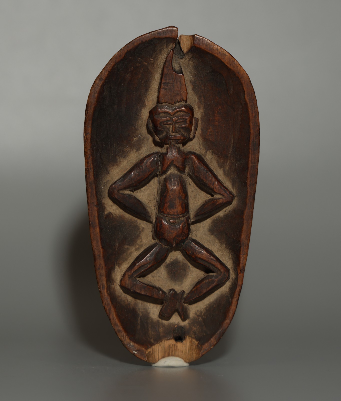 Real Tibet 18th Century Old Antique Wood Skeleton Tirthika Buddha Statue Amulet