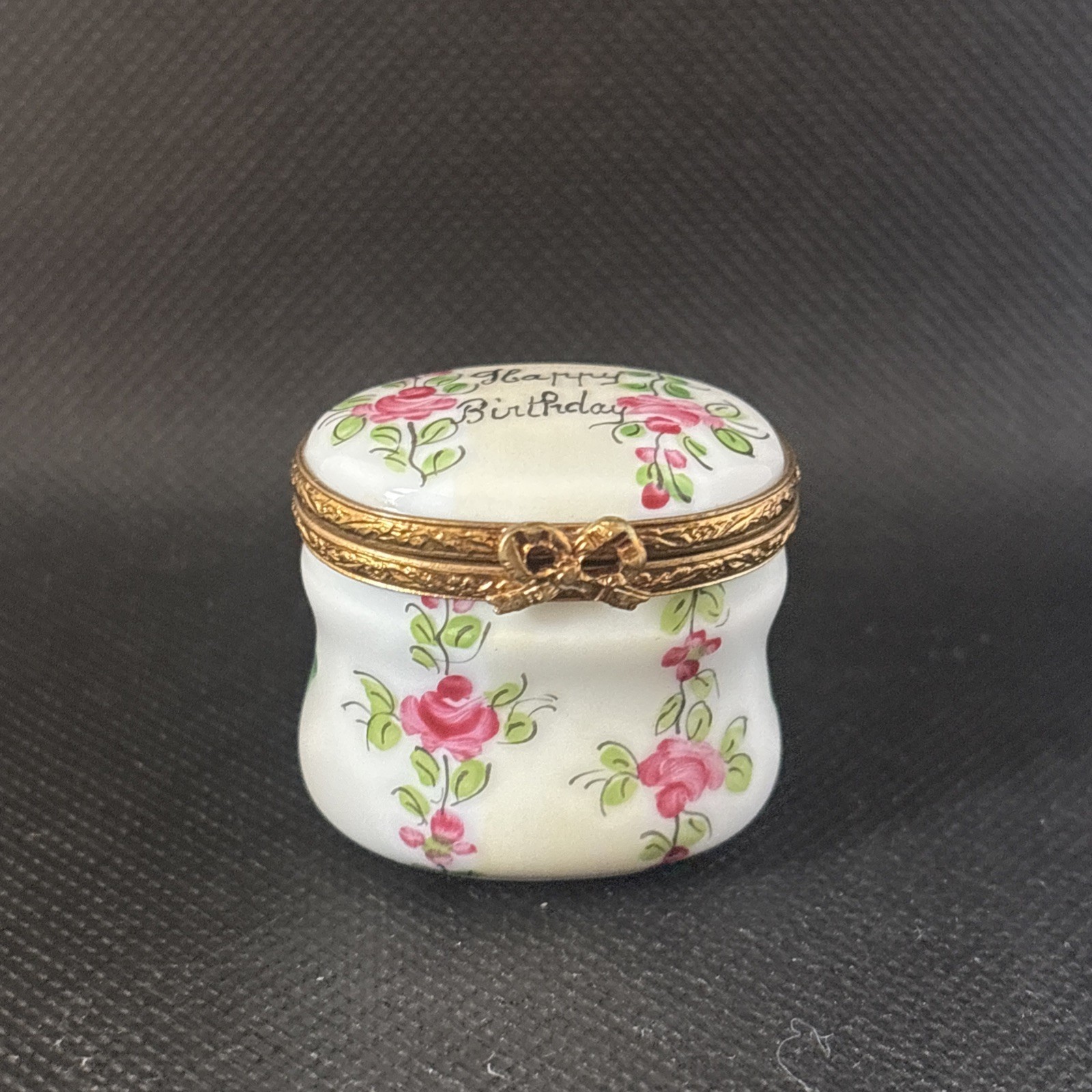 Limoges Floral Birthday Box Trinket Box
