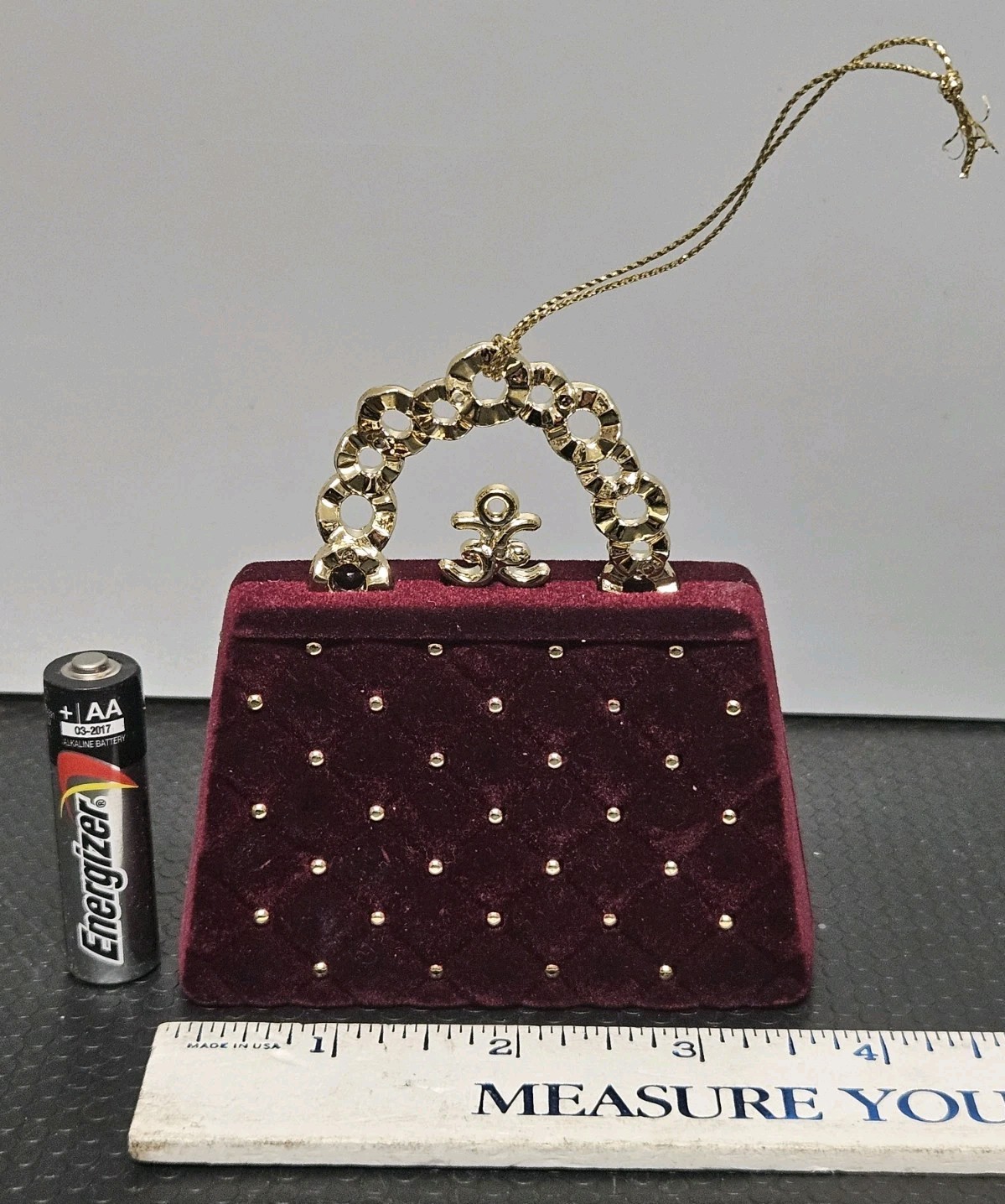 Red Velvet/Felt Satchel Purse 3.75\