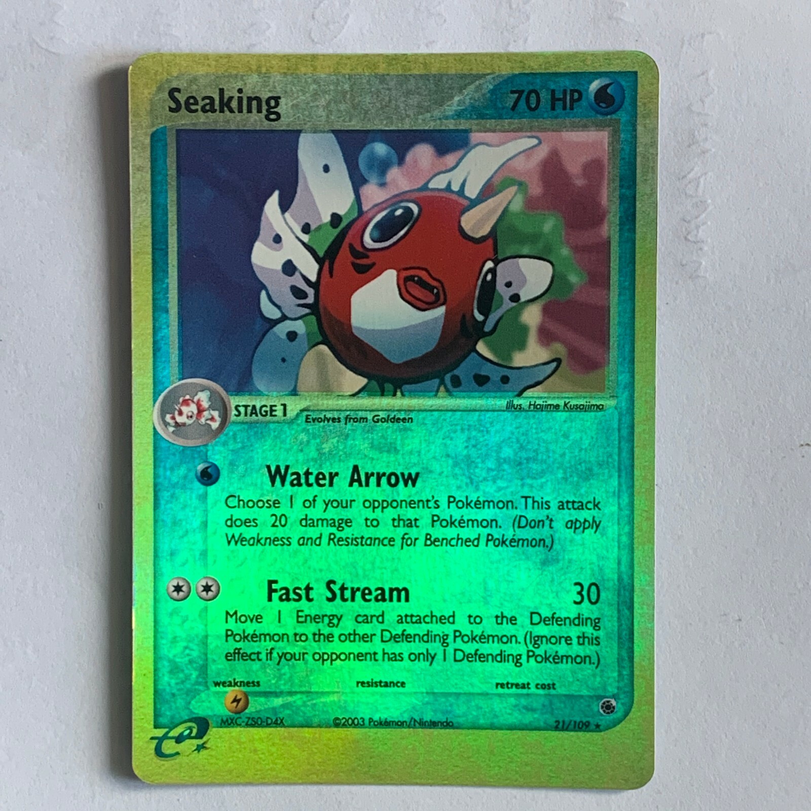 Pokemon Seaking Holo Reverse EX Ruby & Sapphire 21/109 Card Card ENG Card