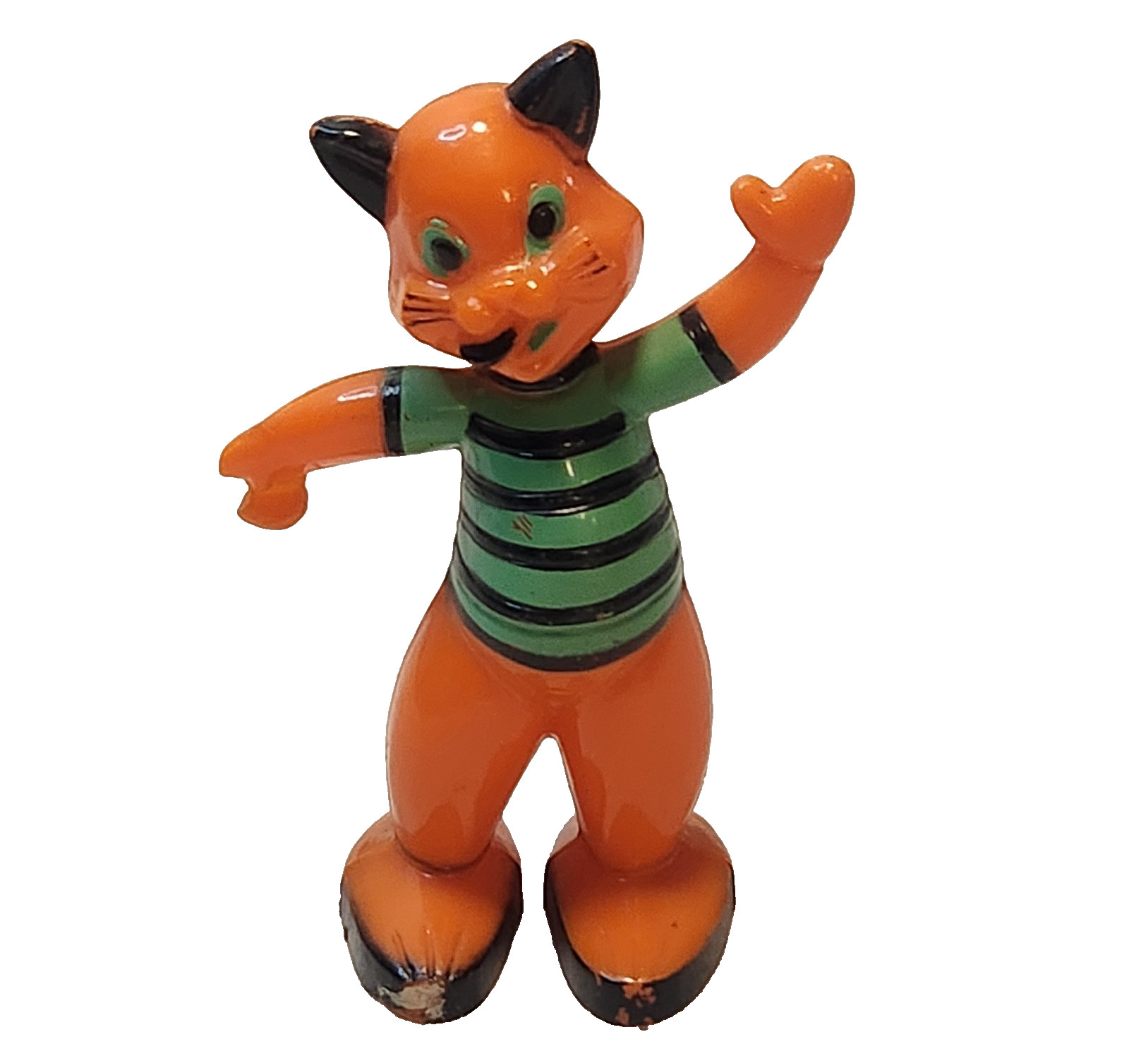 Vintage 1950’s Rosen Rosbro Plastic Cat w/ Shirt Candy Container Halloween