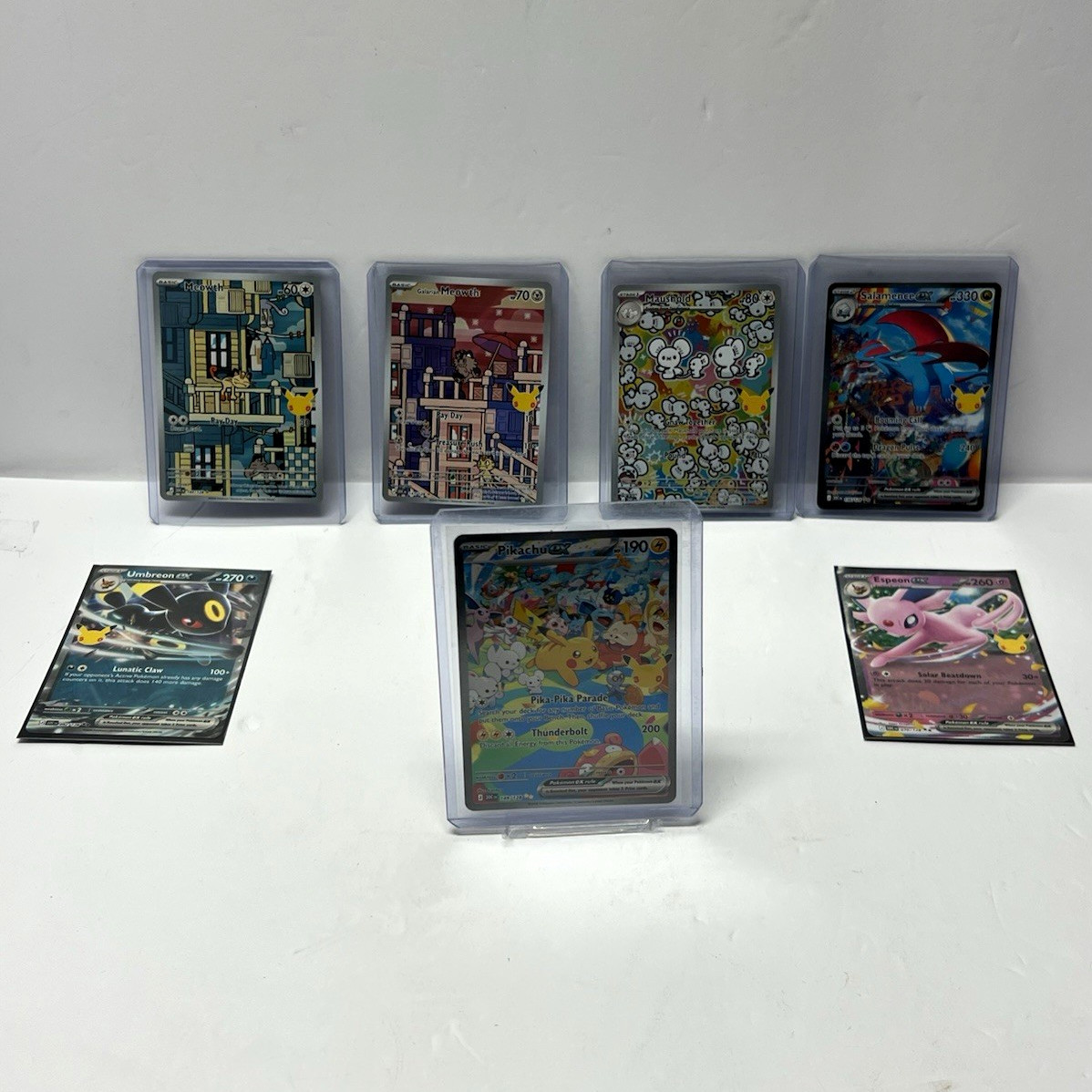 Pokémon 30th TCG 6-Card Full Art Lot English Pikachu Umbreon Mew Garchomp SIR 