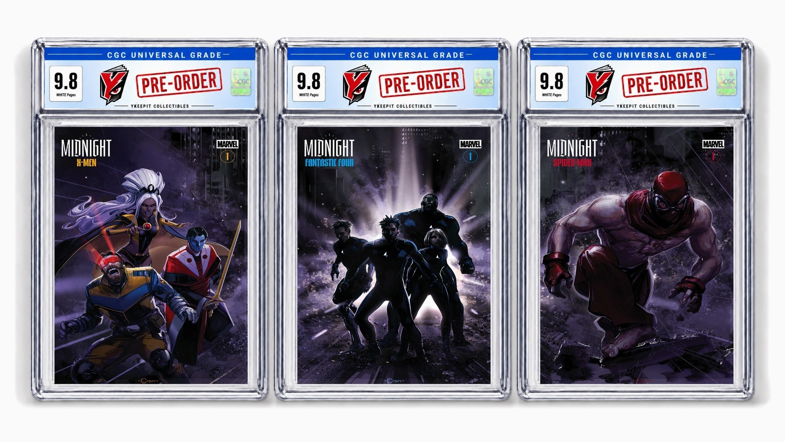 Midnight X-Men FF Spider-Man #1 Clayton Crain Connecting Set CGC 9.8 🔑 PRESALE