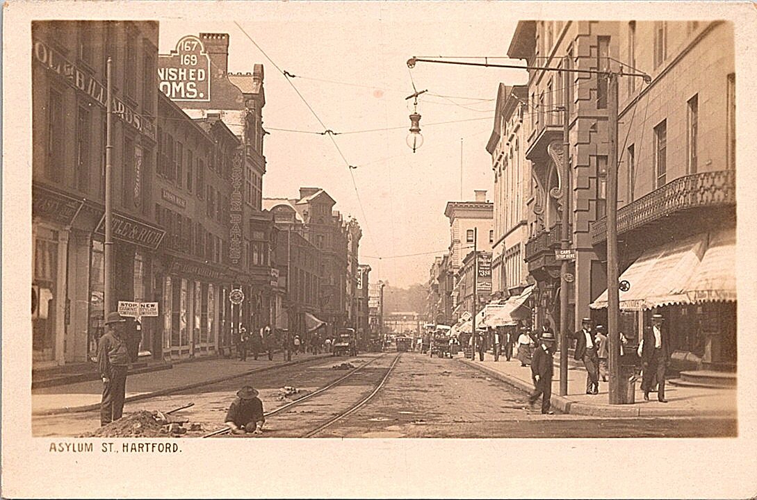Hartford Connecticut Street Scene RPPC 1905 Business District