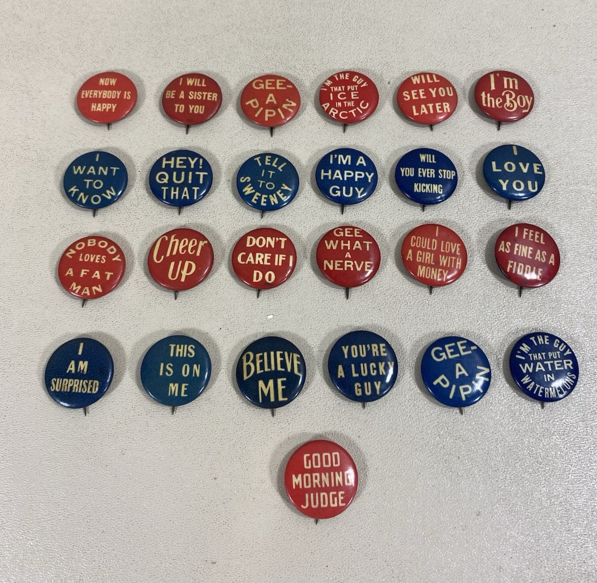 (25) Vintage Antique Favorite Cigarette Novelty Comic Motto Pinback Buttons ~ #2