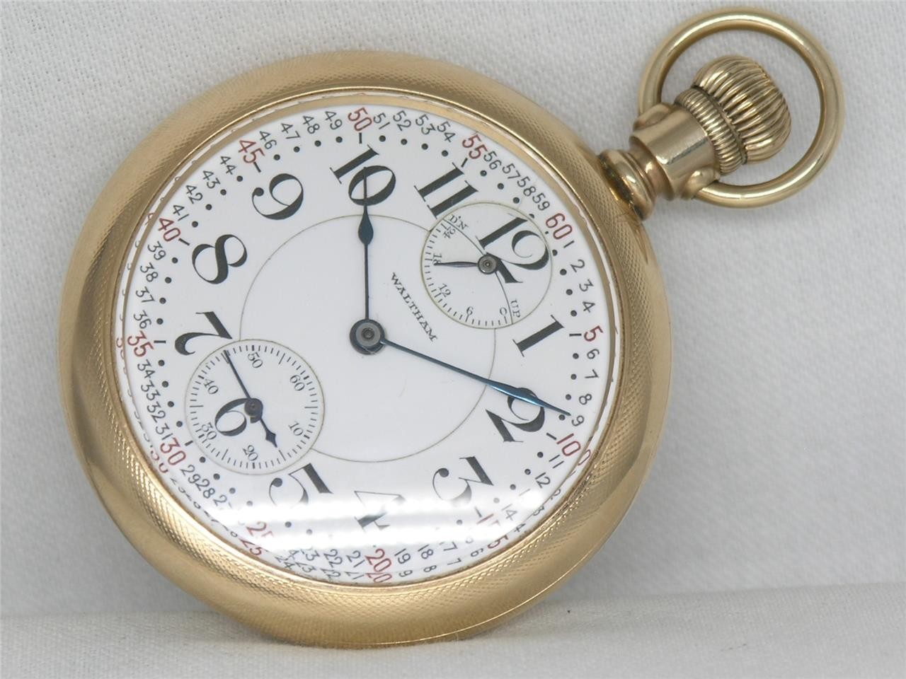 VERY RARE 16S WALTHAM 23 JWL VANGUARD WIND INDICATOR RAILROAD GF WATCH, RUNNING