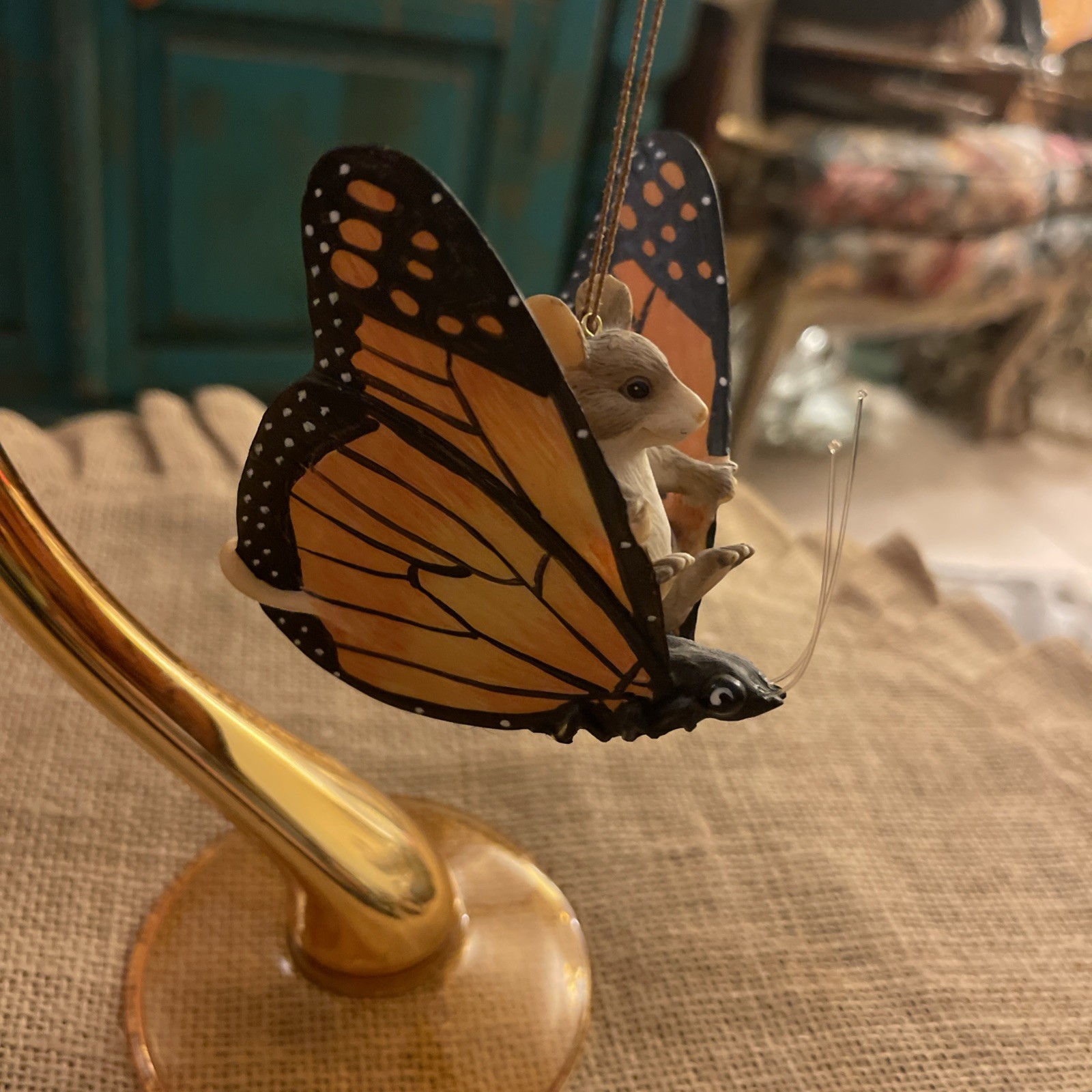 Fitz & Floyd Charming Tails MAXINE'S BUTTERFLY RIDE Ornament Dean Griff