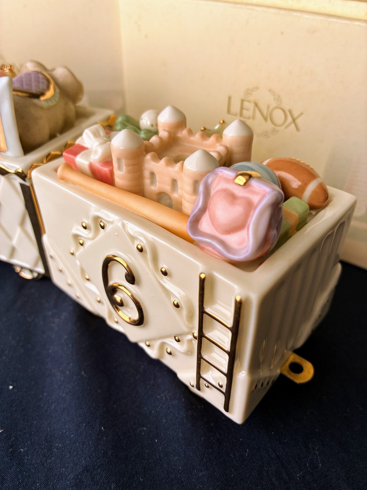 HAPPY BIRTHDAY SENSATIONAL SIX LENOX EXPRESS TRAIN FINE CHINA WITH 24k TRIM