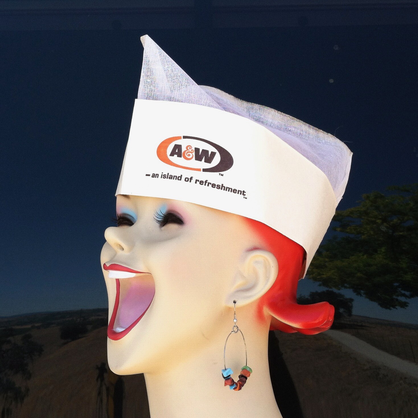 Vintage Original 1950s A&W ROOTBEER Soda Paper Jerk Hat EMPLOYEE Uniform NOS