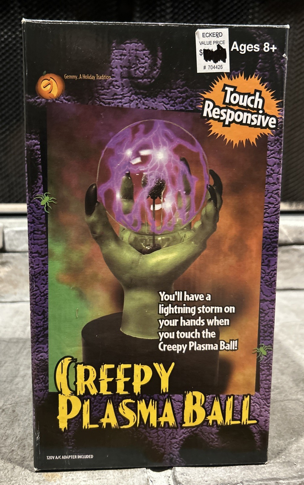 Vintage 2001 Creepy Plasma Globe w/ Monster Hand By Gemmy Touch Responsive NIB Vintage 2001 Creepy Plasma Globe w/ Monster Hand By Gemmy Touch Responsive NIB