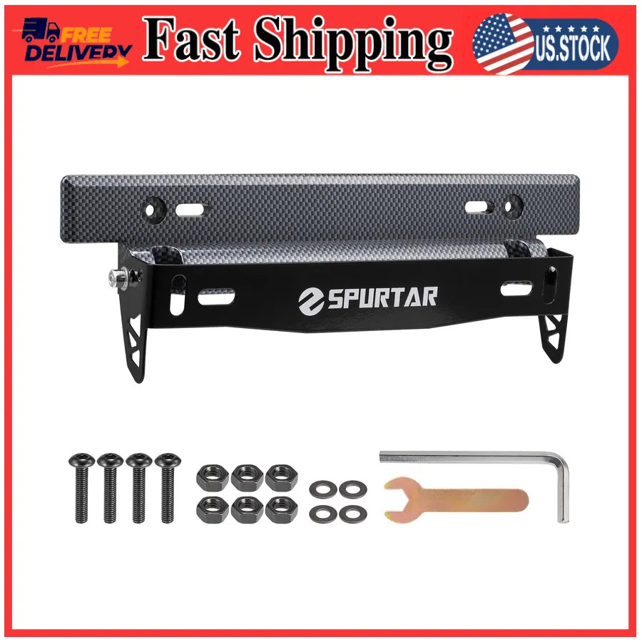 Spurtar License Plate Frames, Adjustable Front Car License Plate Holder