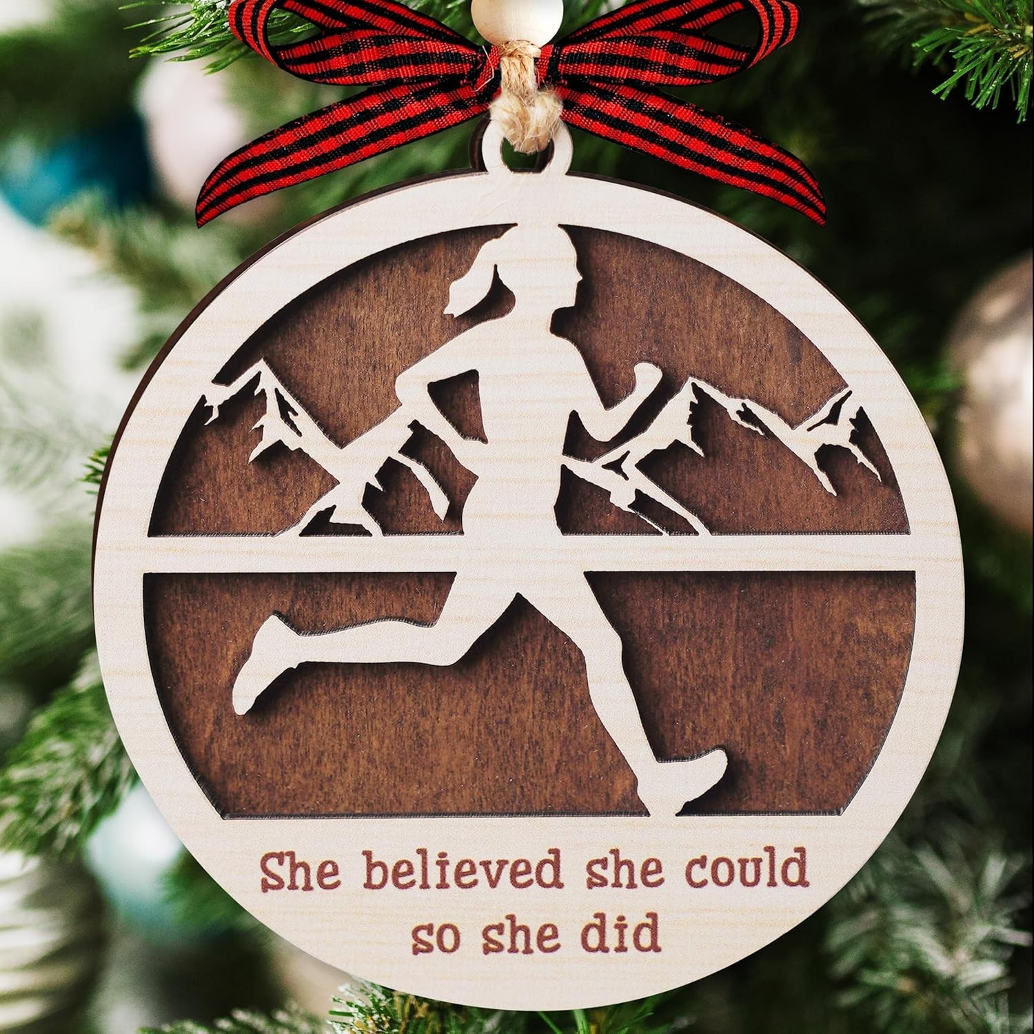 Cross Country Gifts, 2 Layer Ornament 2025 for Runner 1 