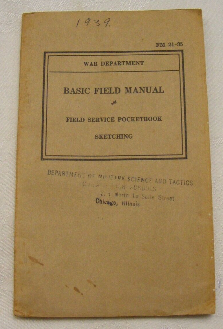 Vintage 1939 WW2 Era FM 21-35 Field Service Pocketbook War Dept. 3-d