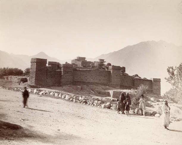 Gakuch Fort in Kashmir in 1885 OLD PHOTO